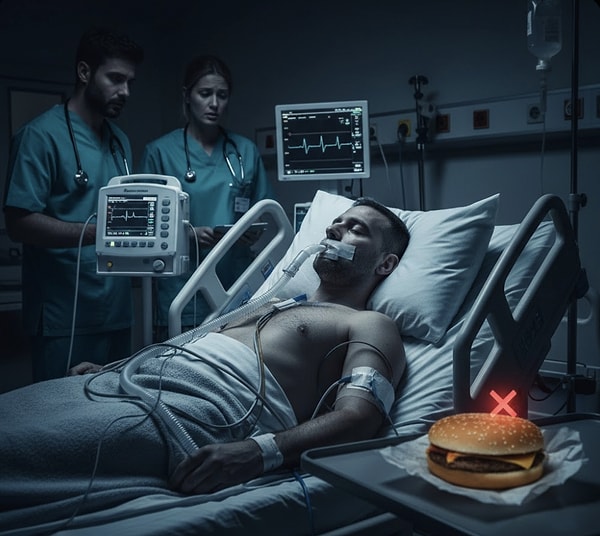 He was left breathless for two minutes. His life remains in peril.