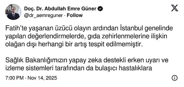 İstanbul'da gıda zehirlenmesi vakaları arttı mı?