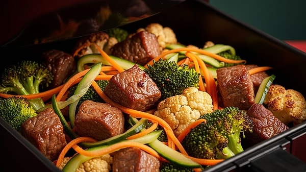 Airfryer'da pişen sebze ve et!