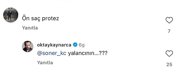 Kaynarca o yorum karşısında kullanıcıya "yalancının..." şeklinde bir cevap verdi.