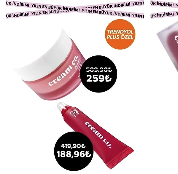 Cream Co. yılın en büyük indirimi devam ediyor ve tüm ürünlerde %60’a varan fırsatlar var!