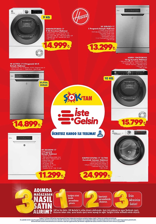 Hoover 9 KG Kurutma Makinesi 14.999 TL