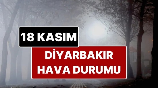 18 Kasım Salı Diyarbakır Hava Durumu: Diyarbakır'da Bugün Hava Durumu Nasıl?