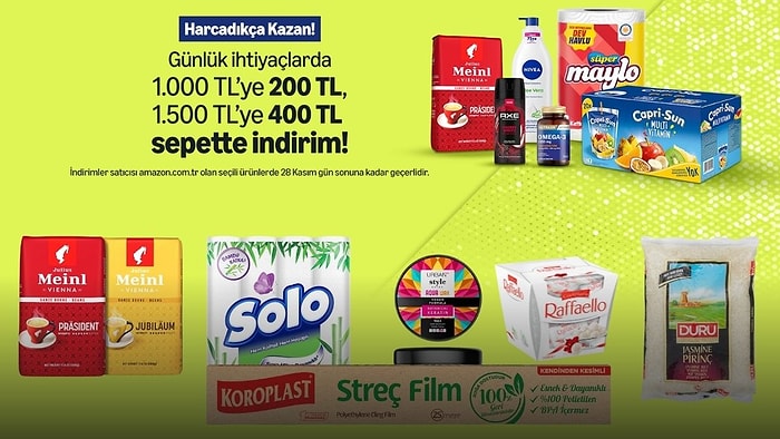 Günlük İhtiyaçlarınızı Tamamlayacak Ürünlerde Harcadıkça Kazan Fırsatı Başladı!