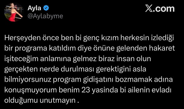 Ayla, Umut'un bu sözleri karşısında "Biraz insan olun. Gerçekten nerede durulması gerektiğini asla bilmiyorsunuz" dedi.
