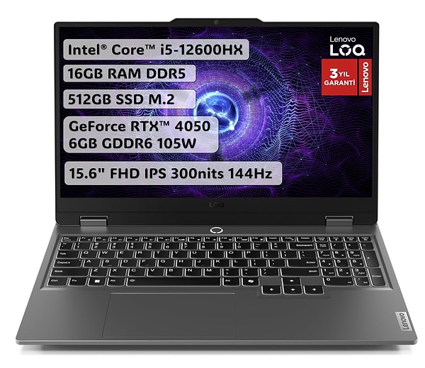 Bugün Amazon’da fırsat fiyatlarıyla öne çıkan Lenovo LOQ 15IAX9, i5-12600HX işlemcisi ve 16 GB DDR5 RAM’iyle hem oyun hem de yoğun iş akışları için güçlü bir seçenek sunuyor.