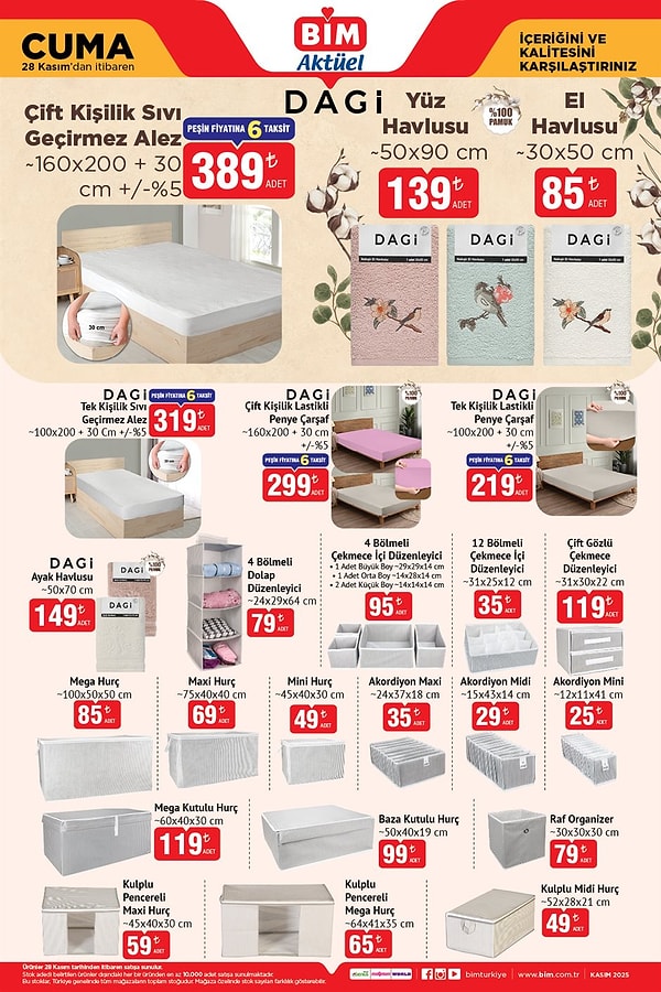 Dagi Çift Kişilik Sıvı Geçirmez Alez 389 TL