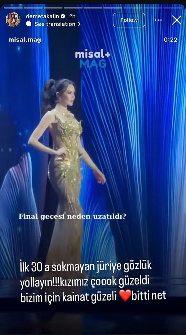 Demet Akalın final gecesinde Ceren’in ilk 30’a girememesine tepki gösterdi.