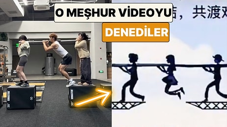 Bir Grup Sporcu Sosyal Medyada Meşhur Olan Çubukla Köprüden Geçme Videosunu Denedi