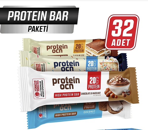 Protein Bar 32’li paket, bu hafta %14’lük indirimiyle en çok değerlendirilen fırsatlardan biri oldu!