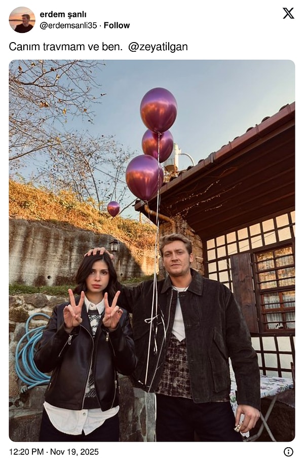 Diziden de sık sık paylaşım yapan Erdem Şanlı, kendisine yazılan tweetleri asla yanıtsız bırakmıyor.