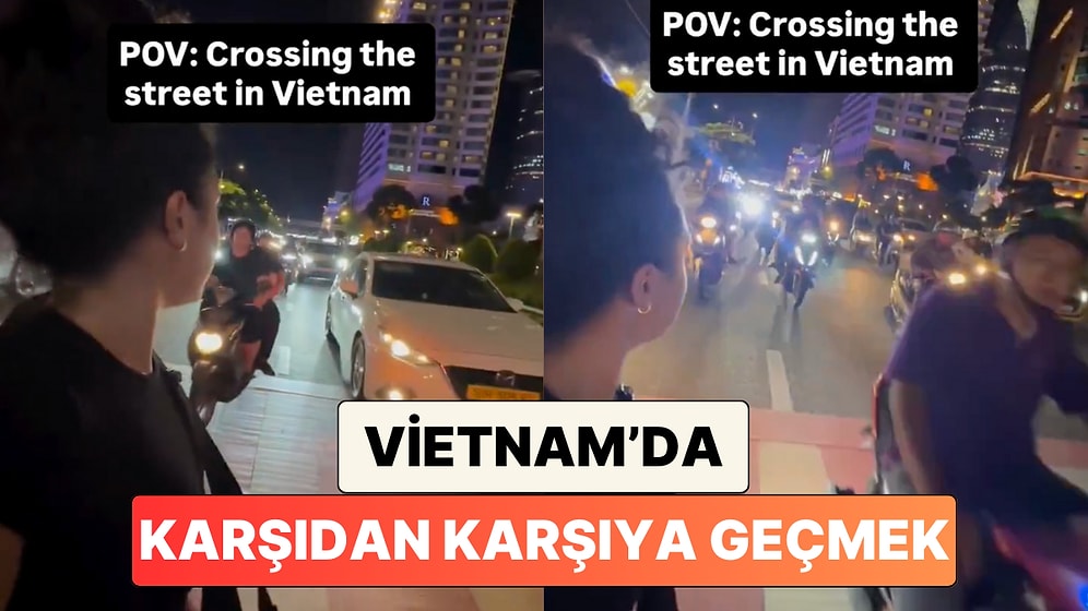Vietnam'da Yoğun Trafikte Karşıya Geçmeye Çalışan Kadının Videosu İzlerken Bile Gerilmemize Sebep Oldu