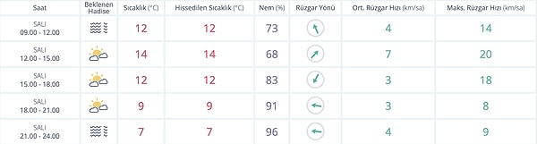 Ankara'da bugün hava puslu ve parçalı bulutlu olacak.