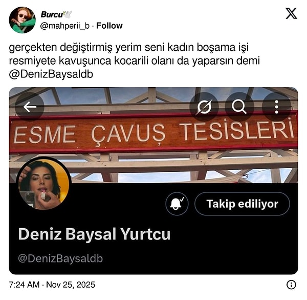 İşte değişikliğin ardından Deniz Baysal'ın X'teki kapak fotoğrafı: