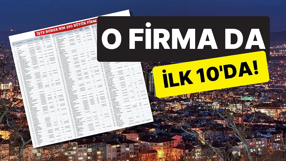 En Büyük Firmalar Açıklandı: Sanayi Kenti Bursa&apos;nın En Büyük 10 Firması Arasında Sürpriz İsim