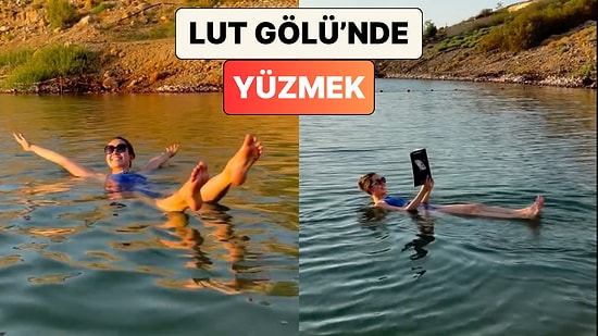 Denizden 10 Kat Daha Fazla Tuz Oranına Sahip Olan Lut Gölü'nde Yüzen Kadın Suyun Kaldırma Kuvvetini Gösterdi