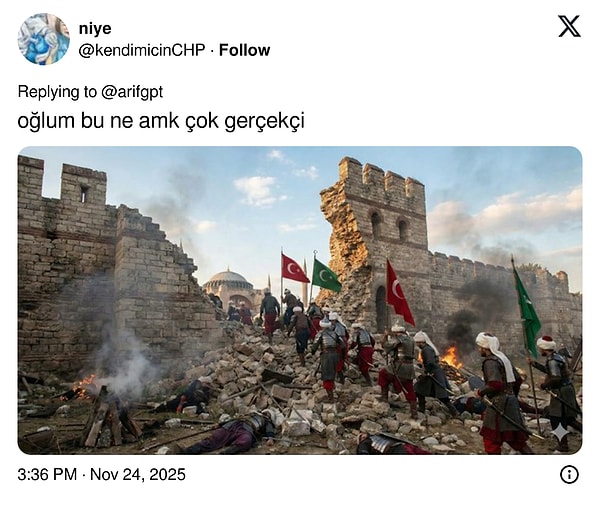 Bir kullanıcı da İstanbul'un fethini resmettirdi.