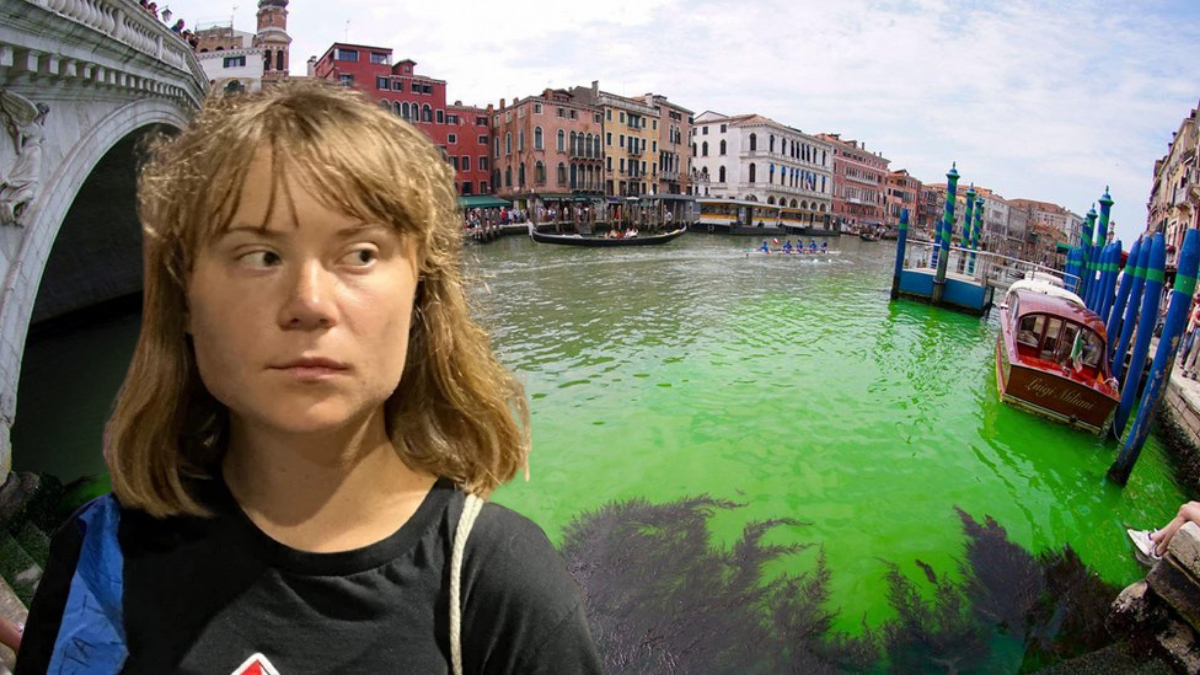 GretaBanned From Venice After Green Canal Protest Onedio gretabanned-from-venice-after-green-canal-protest-onedio
