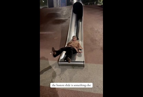 The slide designed for children is not suitable for adults.