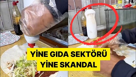 Kahramanmaraş'ta Bir Çiğ Köfteci Deterjan Kabını Sosluk Olarak Kullanırken Görüntülendi