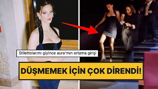 Galada Topuklu Krizi: Leyla Tanlar'ın Stiletto Ayakkabılarıyla Denge Mücadelesi Olay Oldu!