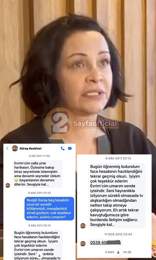 Asena Keskinci'nin babası Güray Keskinci'nin Evrim Akın'a attığı ilk mesajlar ifşa oldu.