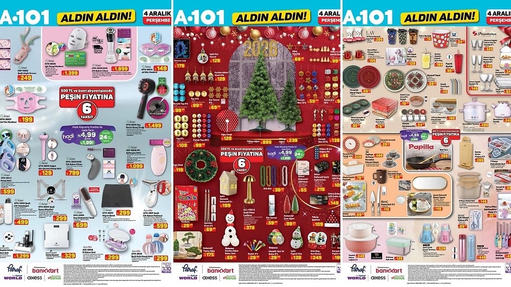 A101'e Yılbaşı Ürünleri Geliyor! 4 Aralık 2025 A101 Aldın Aldın Kataloğu