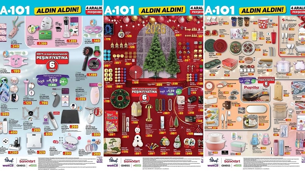 A101'e Yılbaşı Ürünleri Geliyor! 4 Aralık 2025 A101 Aldın Aldın Kataloğu