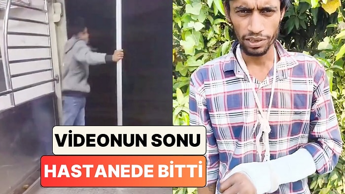 Kaza Anı Videoya Yansıdı: Hindistan'da Bir Gencin Elini Trenden Dışarı Çıkararak Çektiği Video Tatsız Bitti
