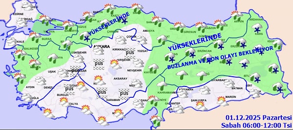 Meteoroloji kar yağacak kentleri açıkladı.
