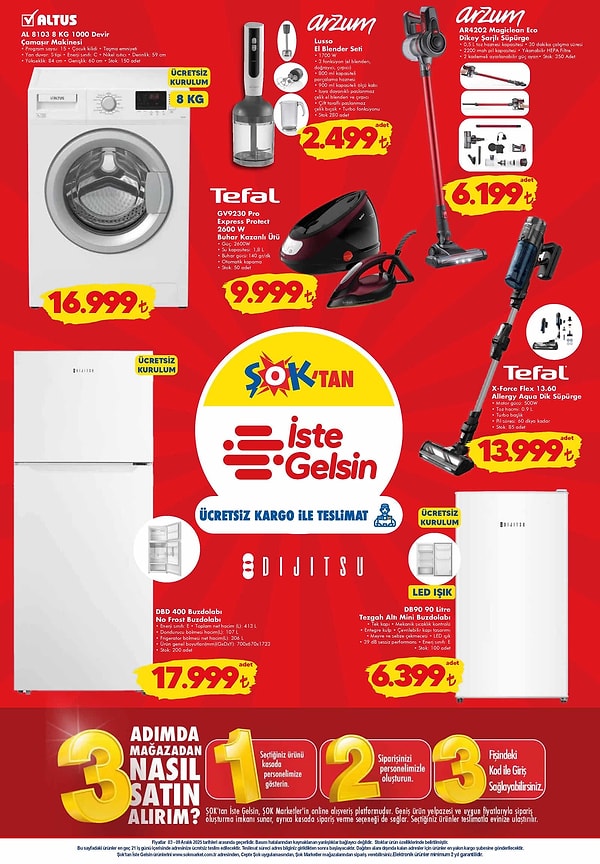 Altus 1000 Devir Çamaşır Makinesi 16.999 TL