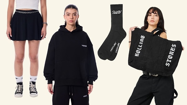 Etek kombinlerini sevenler için harika bir öneri: Siyah mini etek üzerine oversize hoodie giyerek hem şık hem de spor bir görünüm yakalayabilirsiniz.