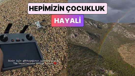 Bir İçerik Üreticisi Drone ile Gökkuşağının İçinden Geçmeye Çalıştığı Anları Paylaştı