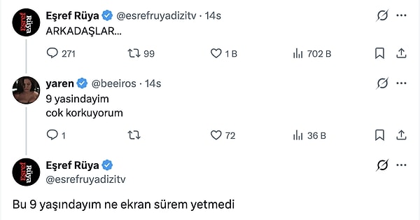 Eşref Rüya'da yaşananlar kadar sosyal medya hesaplarından yapılan paylaşımlar da çok konuşuluyor.