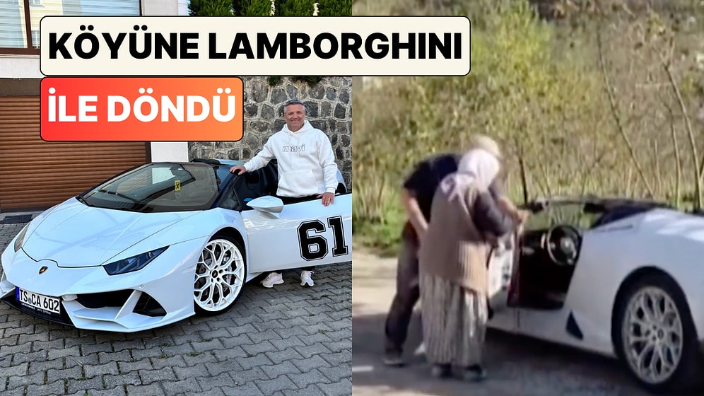 Almanya'da Yaşayan Bir Gurbetçi En Büyük Hayalini Gerçekleştirerek Köyüne Lamborghini ile Döndü