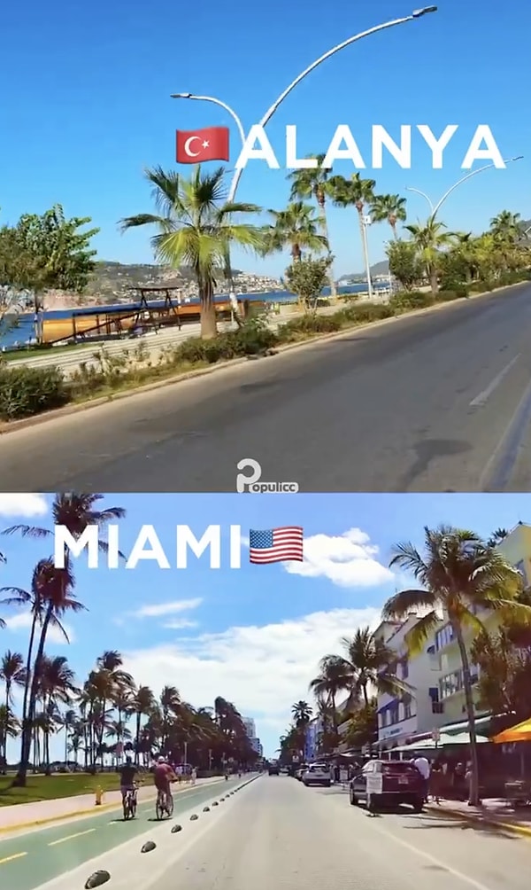 Sosyal medyada yayınlanan bir video, Miami ile Alanya sokaklarını karşılaştırmasıyla kısa sürede gündem oldu.