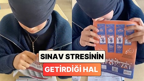 Sınav Stresinin Getirdiği Hal: Bir Öğrenci Deneme Kitapçıklarını Gözü Kapalı Tanımaya Çalıştı