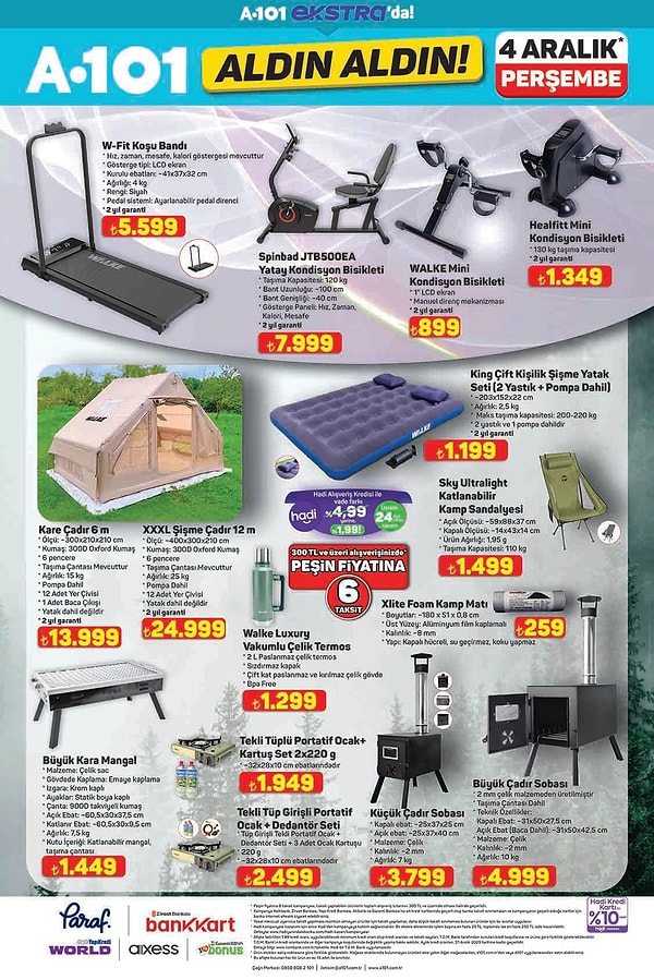 Büyük Çadır Sobası 4.999 TL