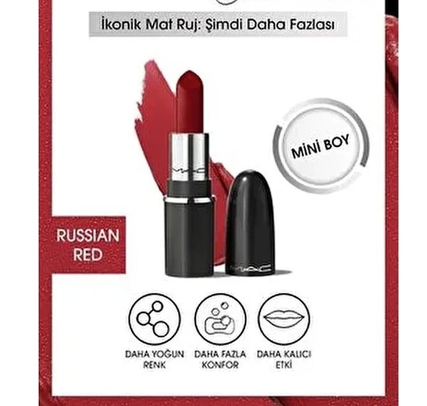 Kırmızı rujdan asla vazgeçmeyen yakınlarınıza alınabilecek en şık ve en garanti hediye kesinlikle M.A.C Macximal Mini Mac Silky Matte Lipstick.