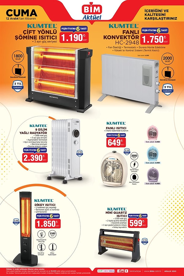 Kumtel Çift Yönlü Şömine Isıtıcı 1.190 TL