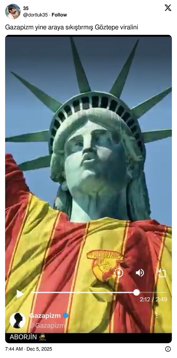 Gazapizm'in Göztepe sevgisine dair anlık mesajlar da vardı.