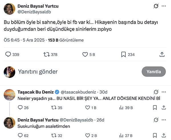 Deniz Baysal, Taşacak Bu Deniz'in yeni bölümü öncesinde bomba bir flashback geleceğini duyurdu.