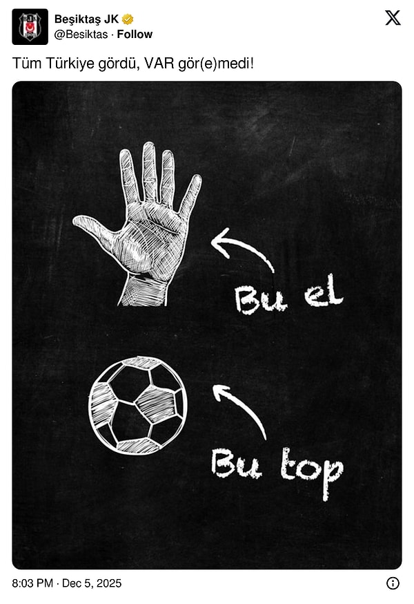 Beşiktaş da konuyla ilgili paylaşım yaptı.