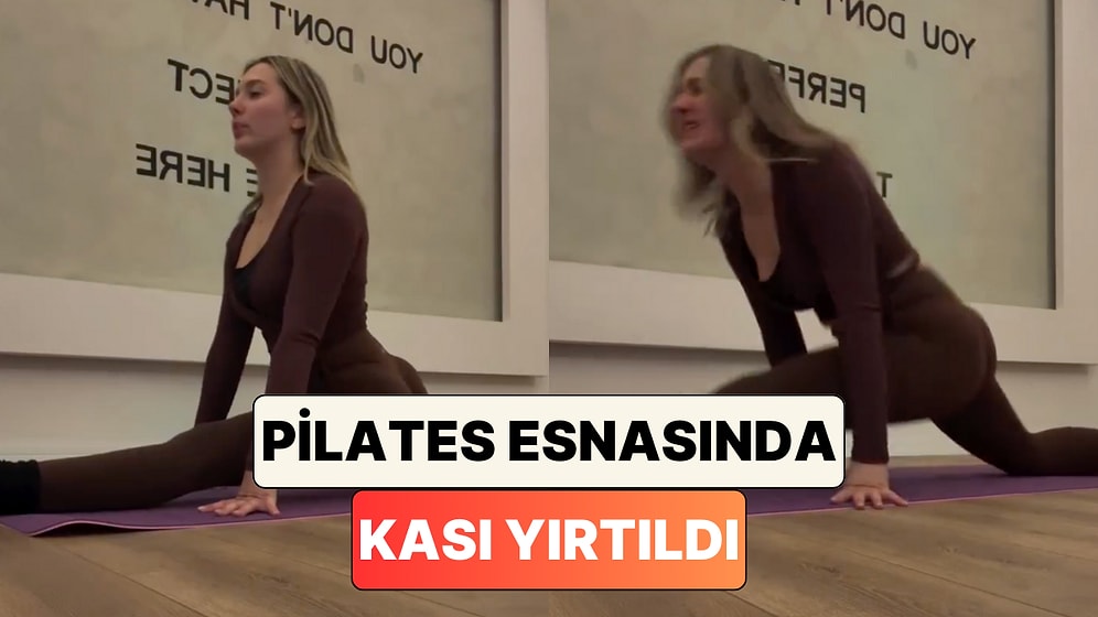 Bir Eğitmeninin Pilates Yaptığı Sırada Kasının Yırtıldığı Anlar Kameraya Anbean Yansıdı