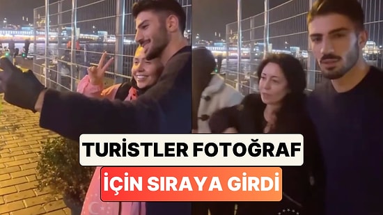 Daha Neler Göreceğiz! Turistler Yakışıklı Buldukları Kestane Satıcısı ile Fotoğraf Çekilmek İçin Sıraya Girdi