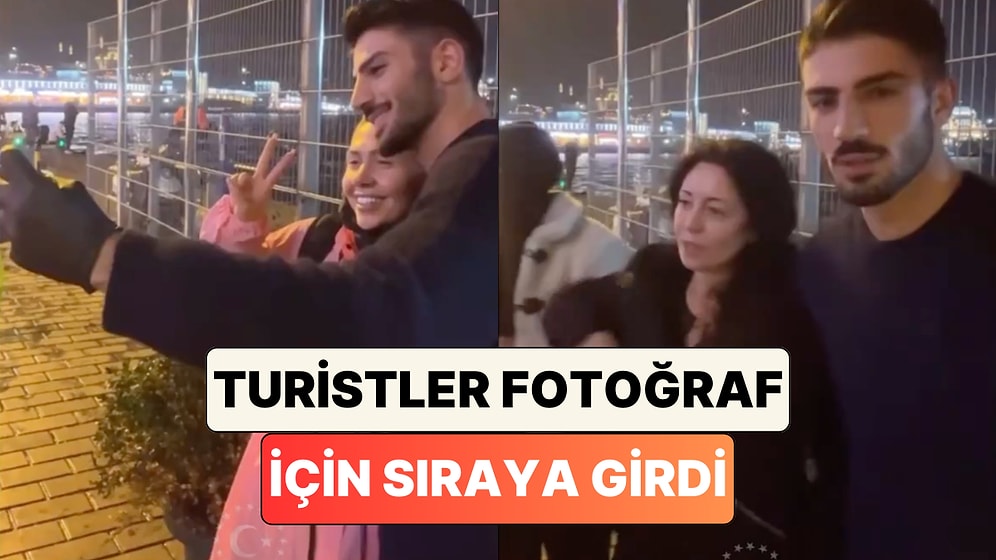 Daha Neler Göreceğiz! Turistler Yakışıklı Buldukları Kestane Satıcısı ile Fotoğraf Çekilmek İçin Sıraya Girdi
