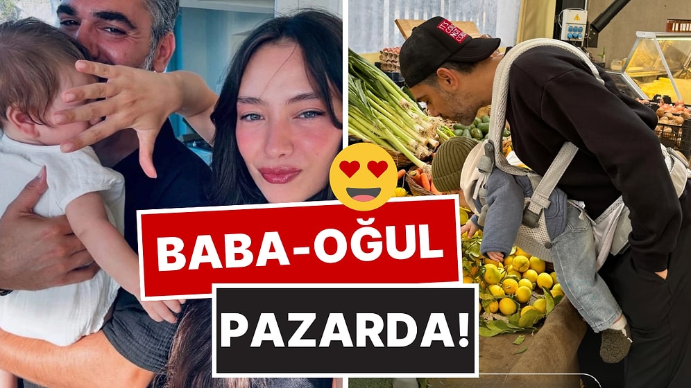 Neslihan Atagül Paylaştı: Kadir Doğulu Minik Aziz'i Kucağına Aldı, Pazar Alışverişine Çıktı!