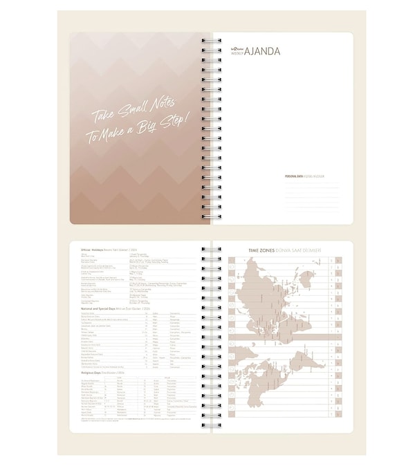 2026 Haftalık Ajanda Spiralli A5 12 Aylık Zebra