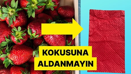 Bir Esnafın Çilek Kabına Çilek Kokulu Peçete Yerleştirmesi İfşa Oldu