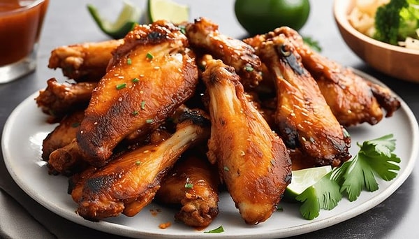 Baharatlı Tavuk Kanatları ve Çedar ve Baharatlı Patatesler